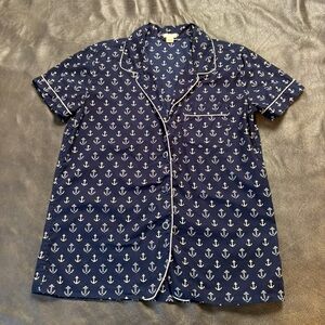 Navy Anchor Print women’s PJ  Shirt J. CREW ⚓️